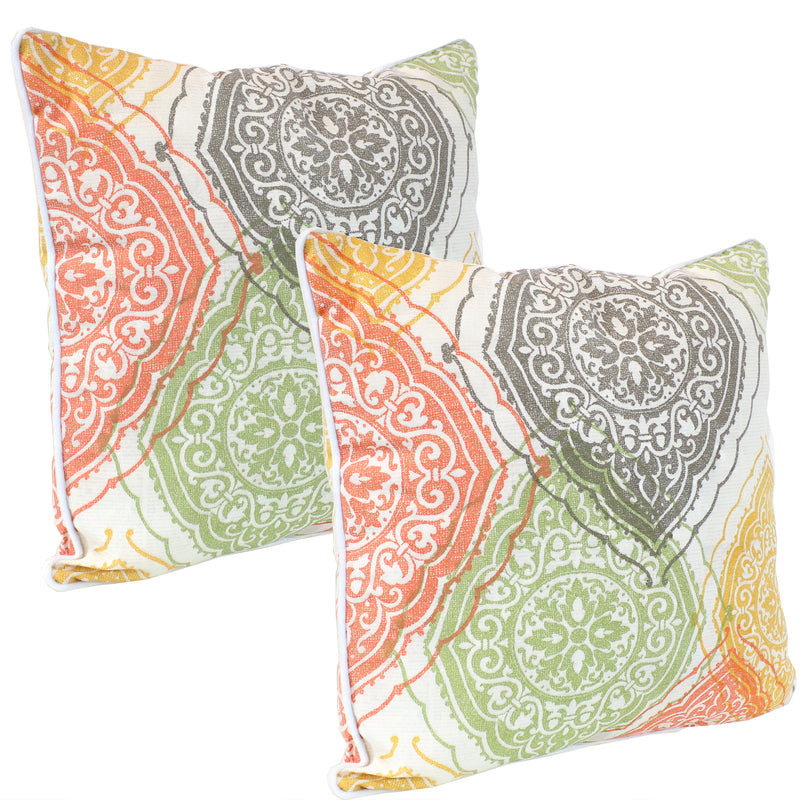 Sunnydaze Polyester Indoor/Outdoor Decorative Throw Pillow Set of 2 - 16-Inch