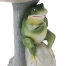 Sunnydaze Polyresin Brooding Frog on Stone Outdoor Garden Bird Bath