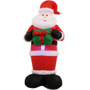 Sunnydaze Inflatable Christmas Decoration - 6-Foot Santa Claus with Gift with Fan Blower and LED Lights