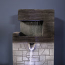Sunnydaze Brick Wall Modern Tabletop Fountain with LED Light - 13"
