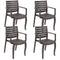 Sunnydaze Illias Plastic Outdoor Arm Chair - Multiple Colors Available