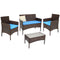 Sunnydaze Dunmore 4-Piece Patio Set with Cushions - Multiple Colors Available
