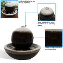 Sunnydaze Ceramic Tabletop Water Fountain with Modern Orb Design - 7"