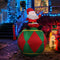Sunnydaze Inflatable Christmas Decoration - 6-Foot Santa Sitting on Ball - Seasonal Outdoor Decor