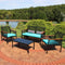 Sunnydaze Coachford 4-Piece Resin Rattan Outdoor Patio Furniture Set