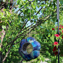Sunnydaze Indigo Flower Fly-Through Hanging Outdoor Bird Feeder - 10"