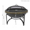 Sunnydaze Contemporary Steel Fire Bowl with Spark Screen - 26"