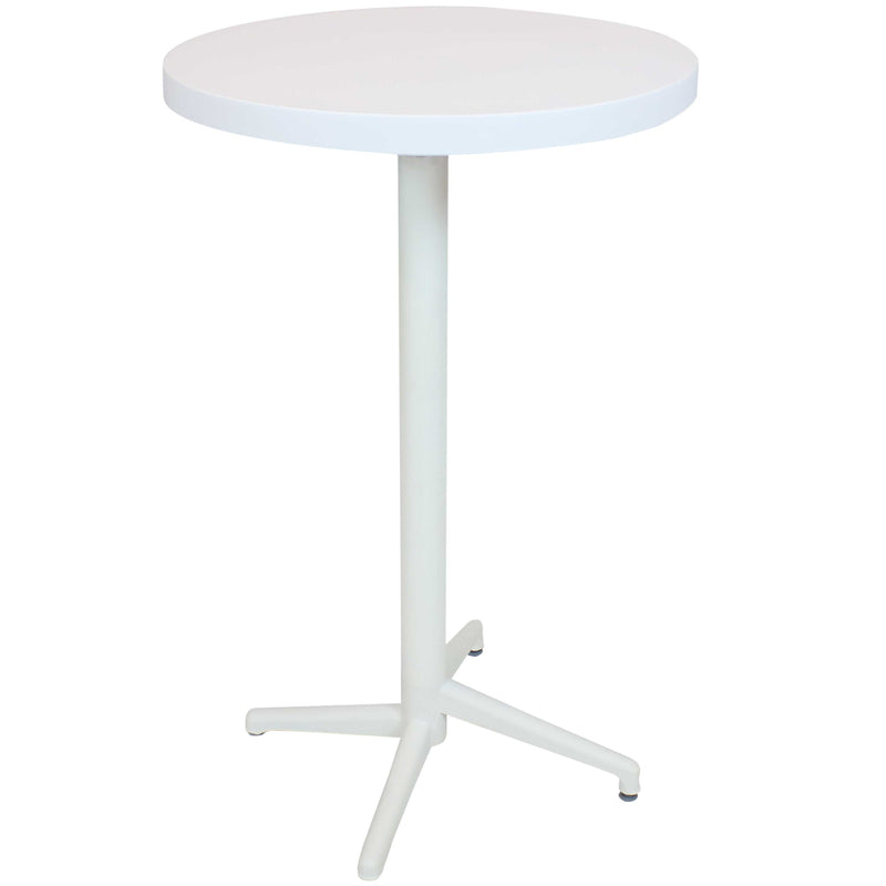 Sunnydaze Indoor/Outdoor All-Weather Round Foldable Bar Table - Plastic - White