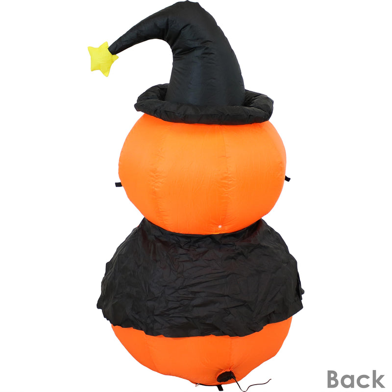 Sunnydaze Jack-O'-Lantern Witch Duo Inflatable Halloween Decoration - 4'