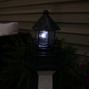 Sunnydaze Solar Striped LED Lighthouse Outdoor Decor - 36"