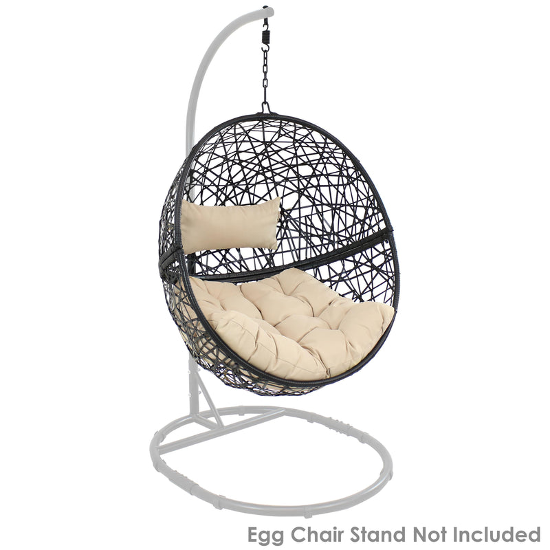 Sunnydaze Jackson Outdoor Hanging Wicker Egg Chair