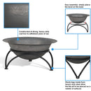 Sunnydaze Wood-Burning Cast Iron Fire Pit Bowl with Stand - 23.5" Diameter