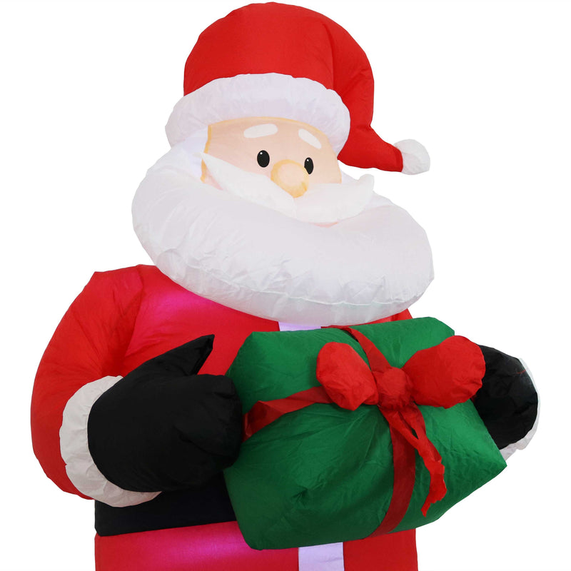 Sunnydaze Santa Claus with Gift Inflatable Christmas Decoration - 6'