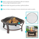 Sunnydaze Steel Elevated Outdoor Fire Pit Bowl with Spark Screen - 29"