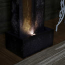 Sunnydaze Cascading Tower Outdoor Metal Fountain with LED Lights - 32"