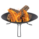 Sunnydaze Portable Folding Fire Pit - Classic Ebony 3-Legged Fire Bowl - 24"