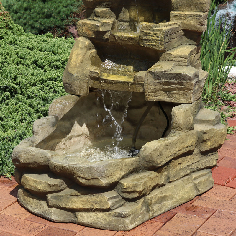 Sunnydaze Stone Falls Outdoor Fountain - 37" H