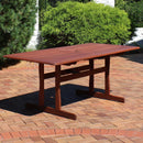 Sunnydaze Meranti Wood 6' Outdoor Dining Table with Teak Oil Finish