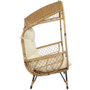 Sunnydaze Shaded Comfort Wicker Outdoor Egg Chair with Legs - 56.5" H