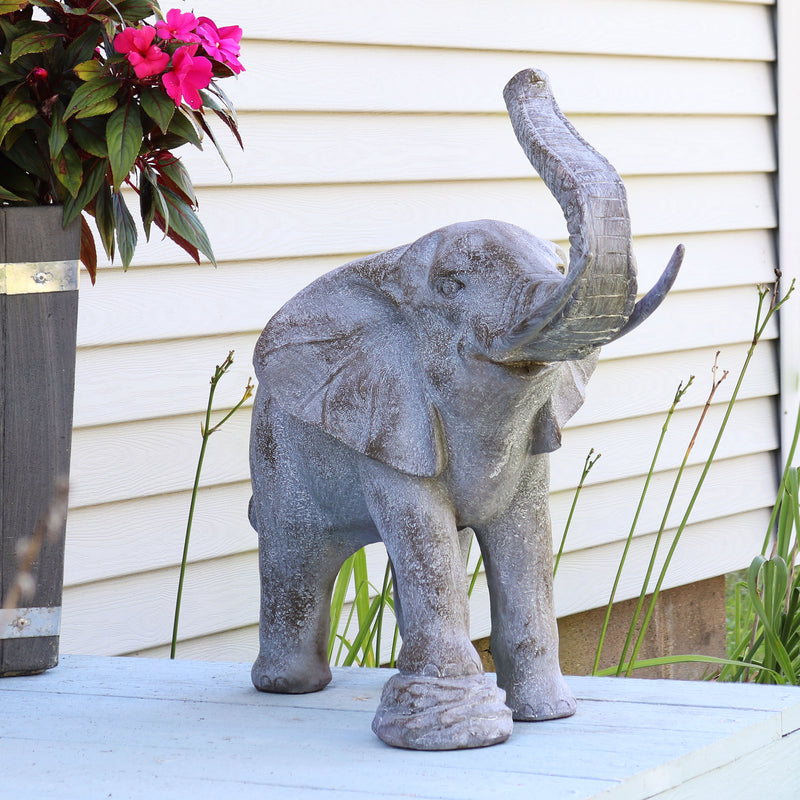 Sunnydaze Elijah the Excellent Elephant Indoor/Outdoor Statue - 24"