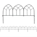 Sunnydaze 5-Piece Narbonne Style Steel Garden Fence Panels - 9-Feet Overall