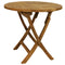 Sunnydaze Small Round Wood Folding Table - Premium Teak