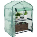 Sunnydaze Portable 2-Tier Mini Greenhouse for Outdoors - Green