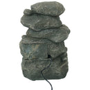 Sunnydaze Stacked Rock Waterfall Fountain with LED Lights - 10"