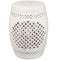 Sunnydaze White Marrakesh Lattice Ceramic Decorative Garden Stool - 17.75"