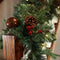 Sunnydaze Pre-Lit Artificial Christmas Garland with Pinecones and Holly Berries - 9' L