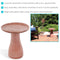 Pink base of the ceramic, two-toned lava bird bath.