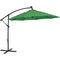 Sunnydaze Offset Patio Umbrella with Solar LED Lights - 10-Foot - Emerald
