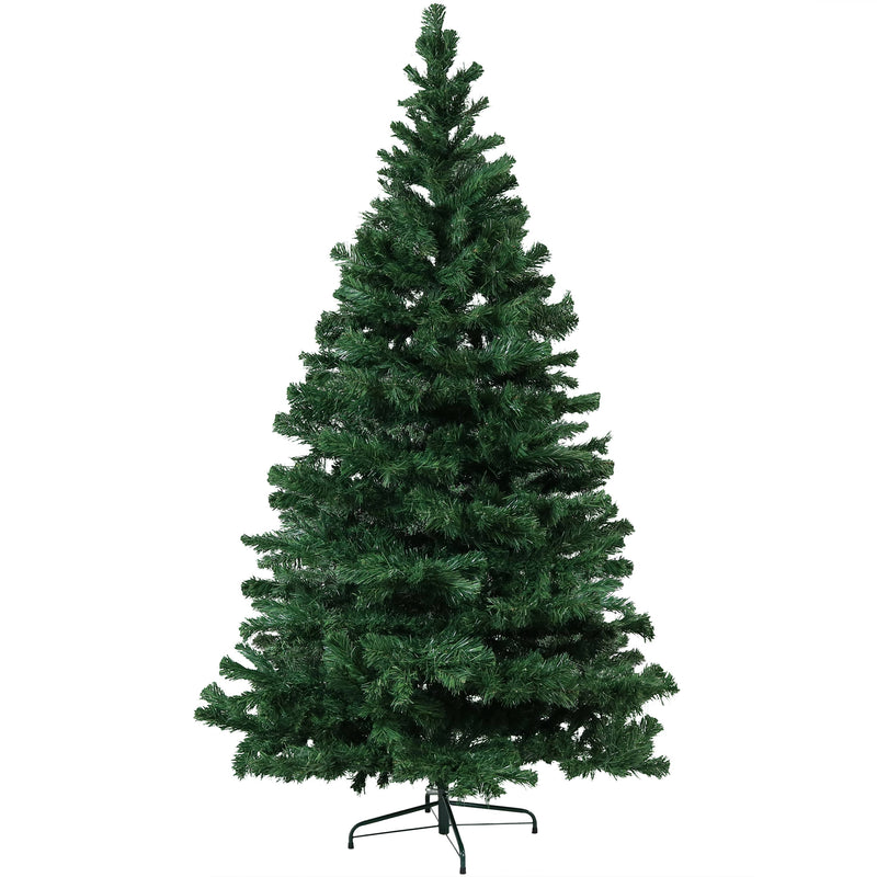 Sunnydaze Unlit Faux Christmas Tree with Hinged Branches and Metal Stand