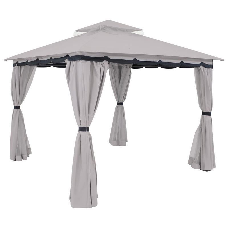 Sunnydaze 10x10 Foot Gazebo with Screens and Privacy Walls