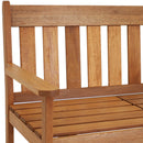 Sunnydaze Meranti Wood Outdoor Occasional Bench with Teak Oil Finish