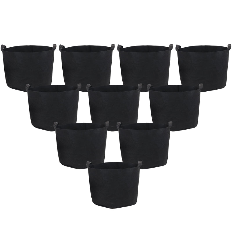 Sunnydaze Black Garden Grow Bags for Vegetables with Carrying Handles