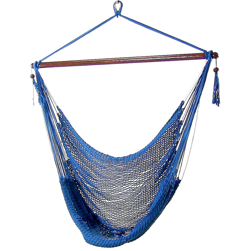 Sunnydaze Caribbean Extra Large Hammock Chair - Soft-Spun Polyester Rope - 40-Inch Wide Seat