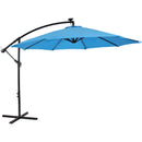 Sunnydaze Offset Patio Umbrella with Solar LED Lights - 10-Foot