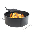Sunnydaze 36" Metal Campfire Ring with Rotating Detachable Cooking Grate - Steel