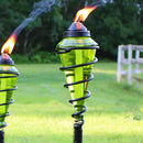 Sunnydaze Adjustable Height Metal Swirl Glass Outdoor Lawn Patio Torch