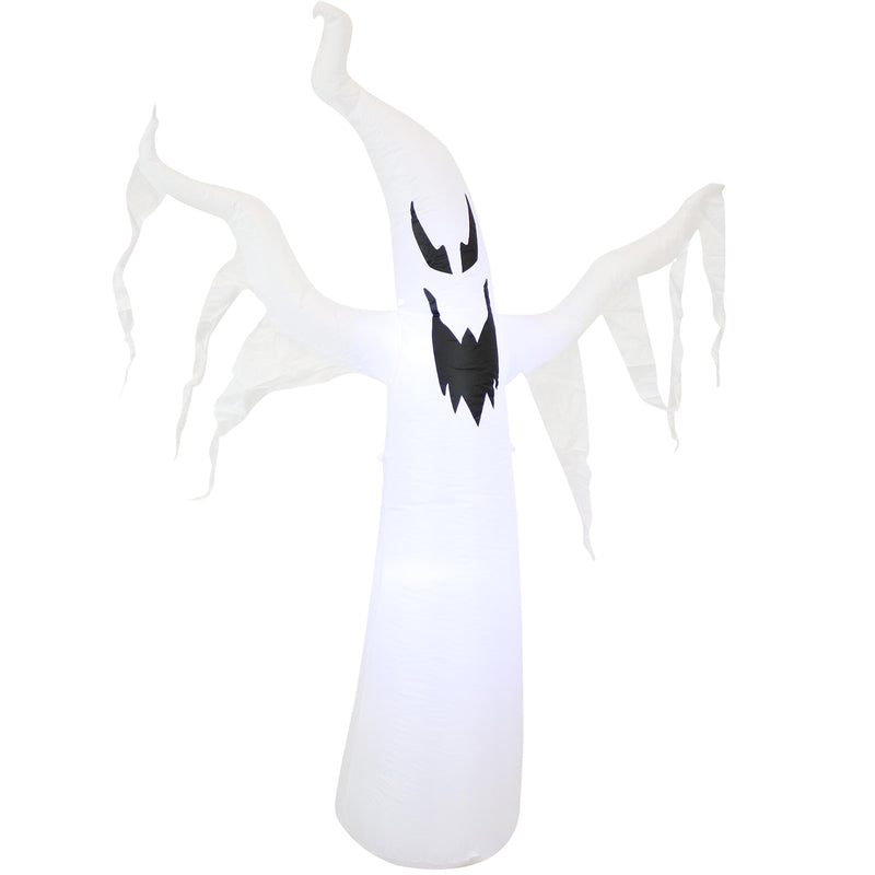 Sunnydaze Giant Inflatable Halloween Decoration - 7-Foot Diabolical Ghost - Seasonal Outdoor Decor with Blower Fan