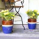 Sunnydaze Set of 2 Captivating Vista Ceramic Planters - 11"