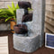 Sunnydaze Aged Tiered Vessels Solar Fountain with Battery Backup - 29"