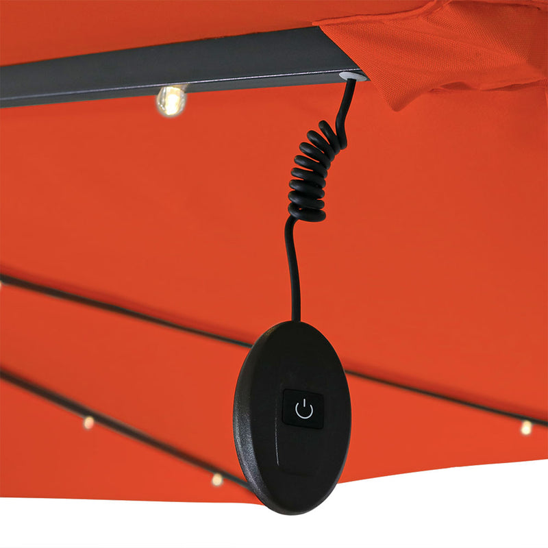 Sunnydaze 10' Solar Cantilever Offset Patio Umbrella with Cross Base