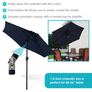 Sunnydaze 7.5' Aluminum Patio Umbrella with Tilt and Crank