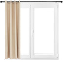Sunnydaze Beige Indoor/Outdoor Room Darkening Curtains