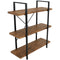 Sunnydaze 3-Tier Bookshelf - Industrial Style with Freestanding Open Shelves & Veneer Finish