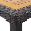 Sunnydaze Square Acacia Wood and Faux Wicker Patio Table - 31.5-Inch