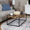 Sunnydaze Industrial Coffee Table with Serving Tray - 16" H