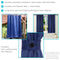 Fabric corner of the blue room darken curtain. 